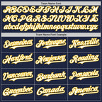 Custom Navy Gold Pinstripe White Authentic Two Tone Baseball Jersey