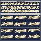 Custom Navy Old Gold Pinstripe White Authentic Two Tone Baseball Jersey
