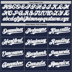 Custom Navy Gray Pinstripe White Authentic Two Tone Baseball Jersey