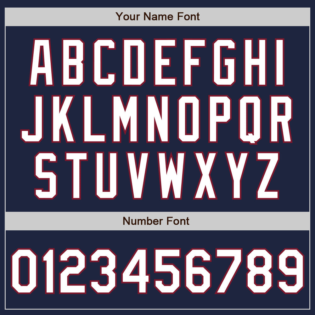 Custom Navy Crimson Pinstripe White Authentic Two Tone Baseball Jersey