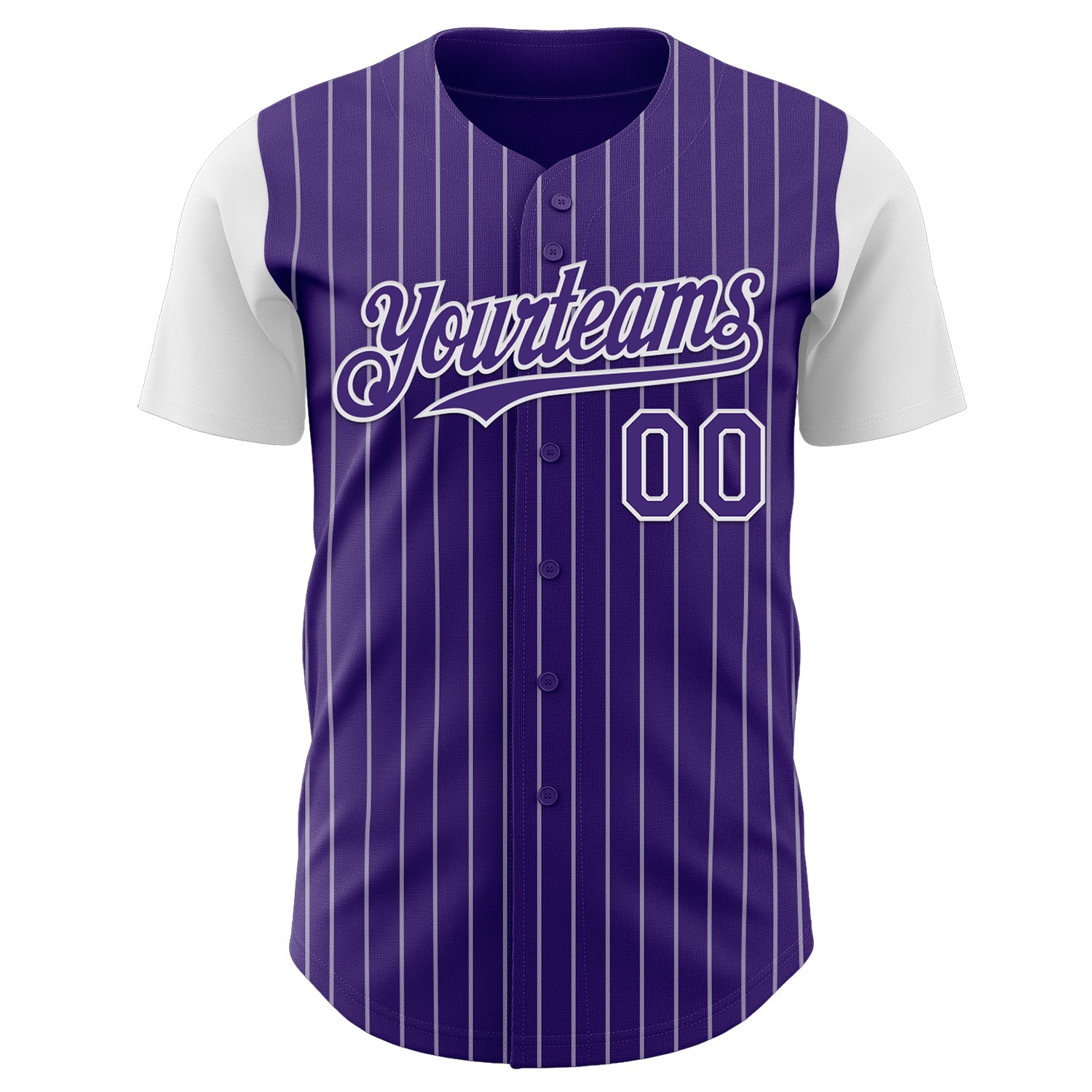 Custom Purple White Pinstripe White Authentic Two Tone Baseball Jersey