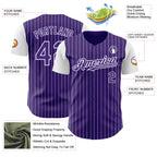 Custom Purple White Pinstripe White Authentic Two Tone Baseball Jersey