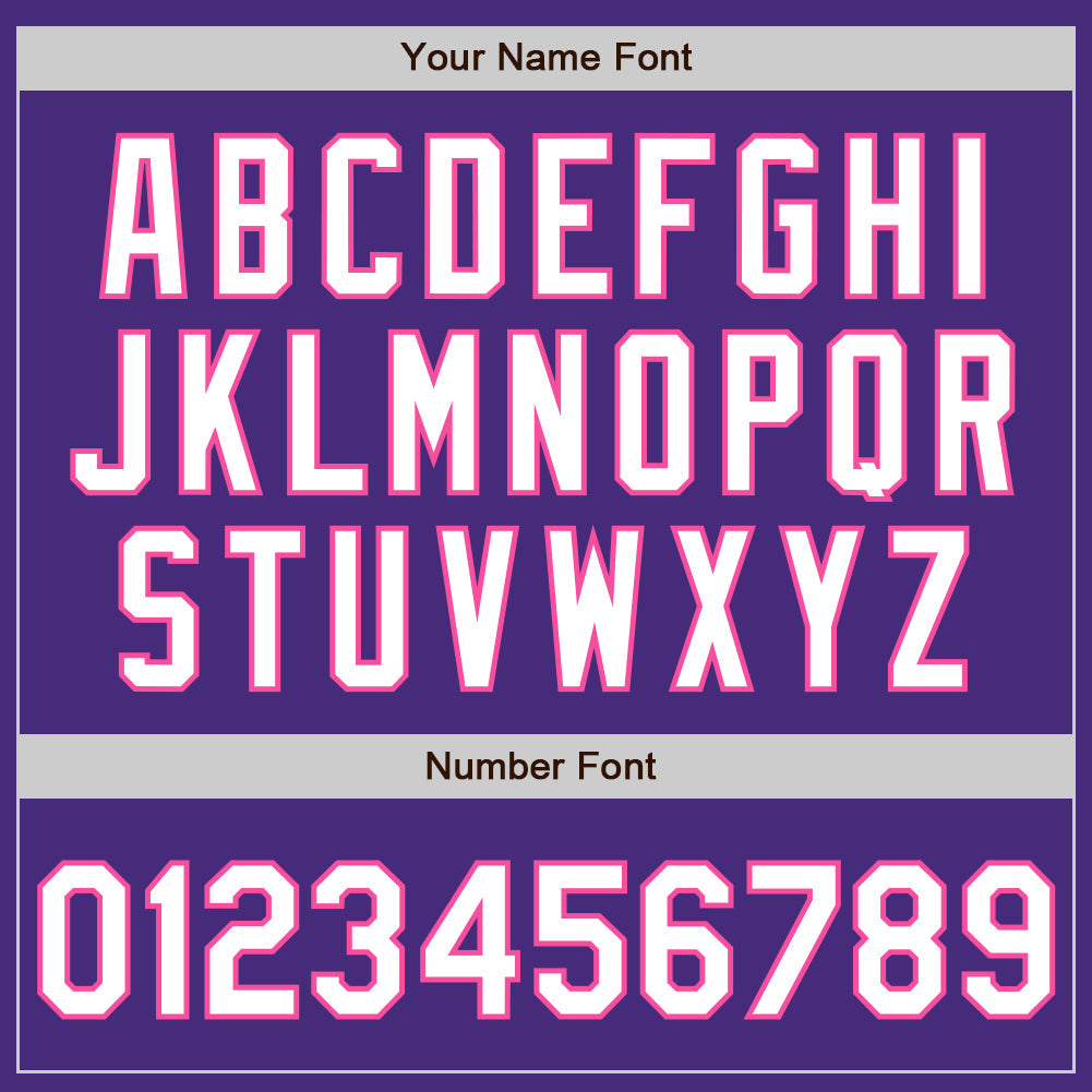 Custom Purple Pink Pinstripe White Authentic Two Tone Baseball Jersey