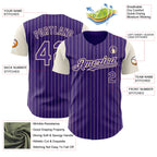 Custom Purple Cream Pinstripe Cream Authentic Two Tone Baseball Jersey