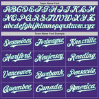 Custom Purple Teal Pinstripe White Authentic Two Tone Baseball Jersey