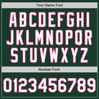 Custom Green Pink Pinstripe White Authentic Two Tone Baseball Jersey