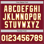 Custom Crimson Gold Pinstripe White Authentic Two Tone Baseball Jersey