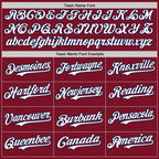 Custom Crimson Navy Pinstripe White Authentic Two Tone Baseball Jersey