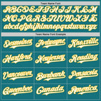 Custom Teal Gold Pinstripe White Authentic Two Tone Baseball Jersey