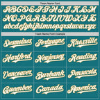 Custom Teal Old Gold Pinstripe White Authentic Two Tone Baseball Jersey