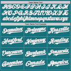 Custom Teal Gray Pinstripe White Authentic Two Tone Baseball Jersey