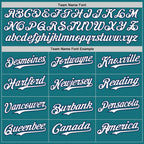 Custom Teal Navy Pinstripe White Authentic Two Tone Baseball Jersey