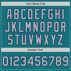 Custom Teal Navy Pinstripe Gray Authentic Two Tone Baseball Jersey
