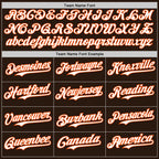 Custom Brown Orange Pinstripe White Authentic Two Tone Baseball Jersey