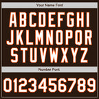 Custom Brown Orange Pinstripe White Authentic Two Tone Baseball Jersey
