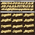 Custom Brown Gold Pinstripe White Authentic Two Tone Baseball Jersey