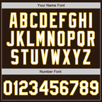 Custom Brown Gold Pinstripe White Authentic Two Tone Baseball Jersey