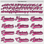 Custom White Pink-Black Hockey Lace Neck Jersey
