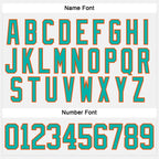 Custom White Aqua-Orange Hockey Lace Neck Jersey