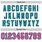 Custom White Pink Black-Teal Mesh Authentic Throwback Football Jersey