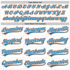 Custom White Blue-Orange Authentic Throwback Baseball Jersey