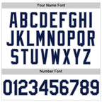 Custom White Navy-Gray Authentic Throwback Baseball Jersey