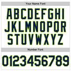 Custom White Navy-Neon Green Authentic Throwback Baseball Jersey
