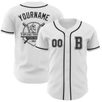 Custom White Black Authentic Baseball Jersey