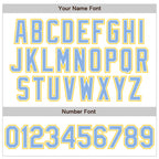 Custom White Light Blue-Yellow Authentic Baseball Jersey
