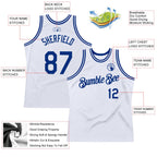 Custom White Royal Authentic Throwback Basketball Jersey