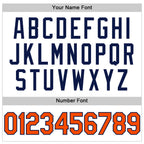 Custom White Orange-Navy Authentic Throwback Basketball Jersey