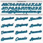 Custom White Teal-Navy Authentic Throwback Basketball Jersey