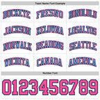 Custom White Black Pinstripe Pink-Light Blue Authentic Basketball Jersey