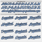 Custom White Light Blue-Black Authentic Baseball Jersey