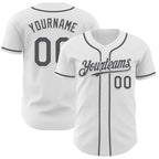 Custom White Steel Gray Authentic Baseball Jersey