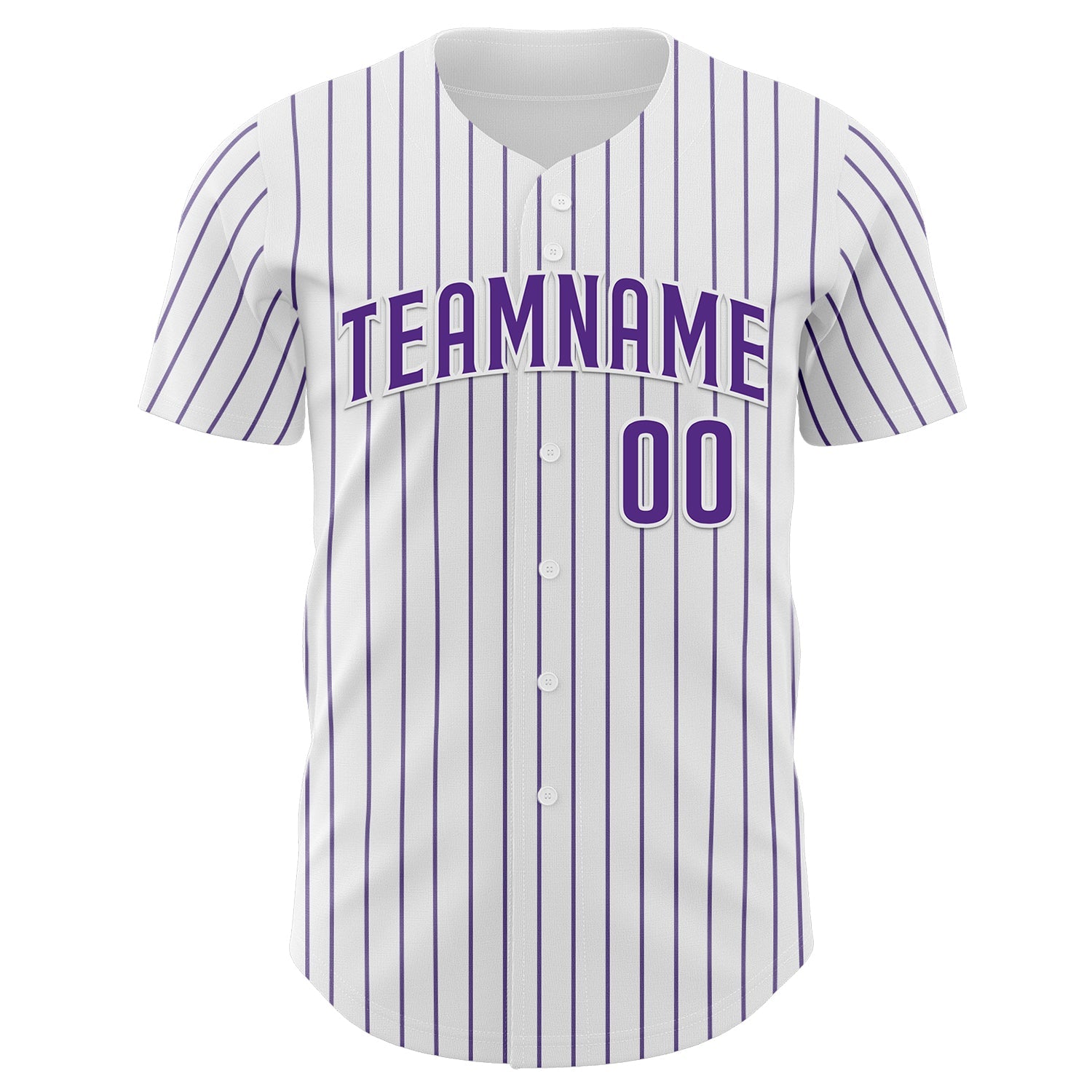 Custom White Purple Pinstripe Purple Authentic Baseball Jersey