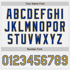 Custom White Royal Pinstripe Old Gold Authentic Baseball Jersey