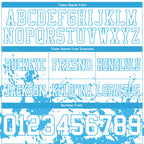 Custom White Sky Blue 3D Pattern Splash Authentic Football Jersey