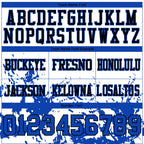 Custom White Thunder Blue-Black 3D Pattern Splash Authentic Football Jersey