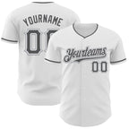 Custom White Steel Gray-Gray Authentic Baseball Jersey