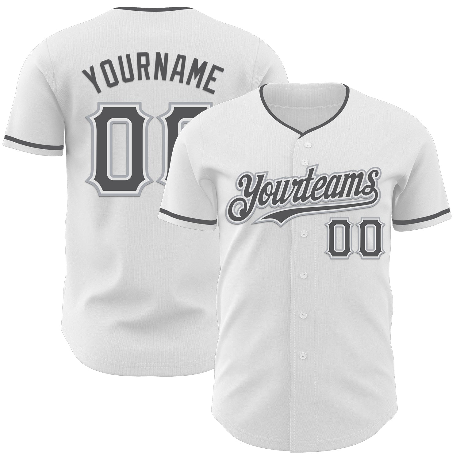 Custom White Steel Gray-Gray Authentic Baseball Jersey