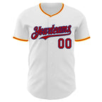 Custom White Red Royal-Gold Authentic Baseball Jersey