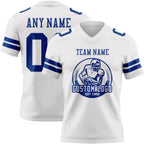 Custom White Royal Authentic Football Jersey