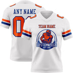 Custom White Orange-Royal Authentic Football Jersey