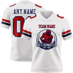 Custom White Red-Navy Authentic Football Jersey