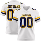 Custom White Navy-Gold Authentic Football Jersey