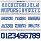 Custom White Navy-Light Blue Authentic Football Jersey