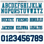 Custom White Navy-Teal Authentic Football Jersey