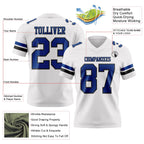 Custom White Royal-Black Authentic Football Jersey