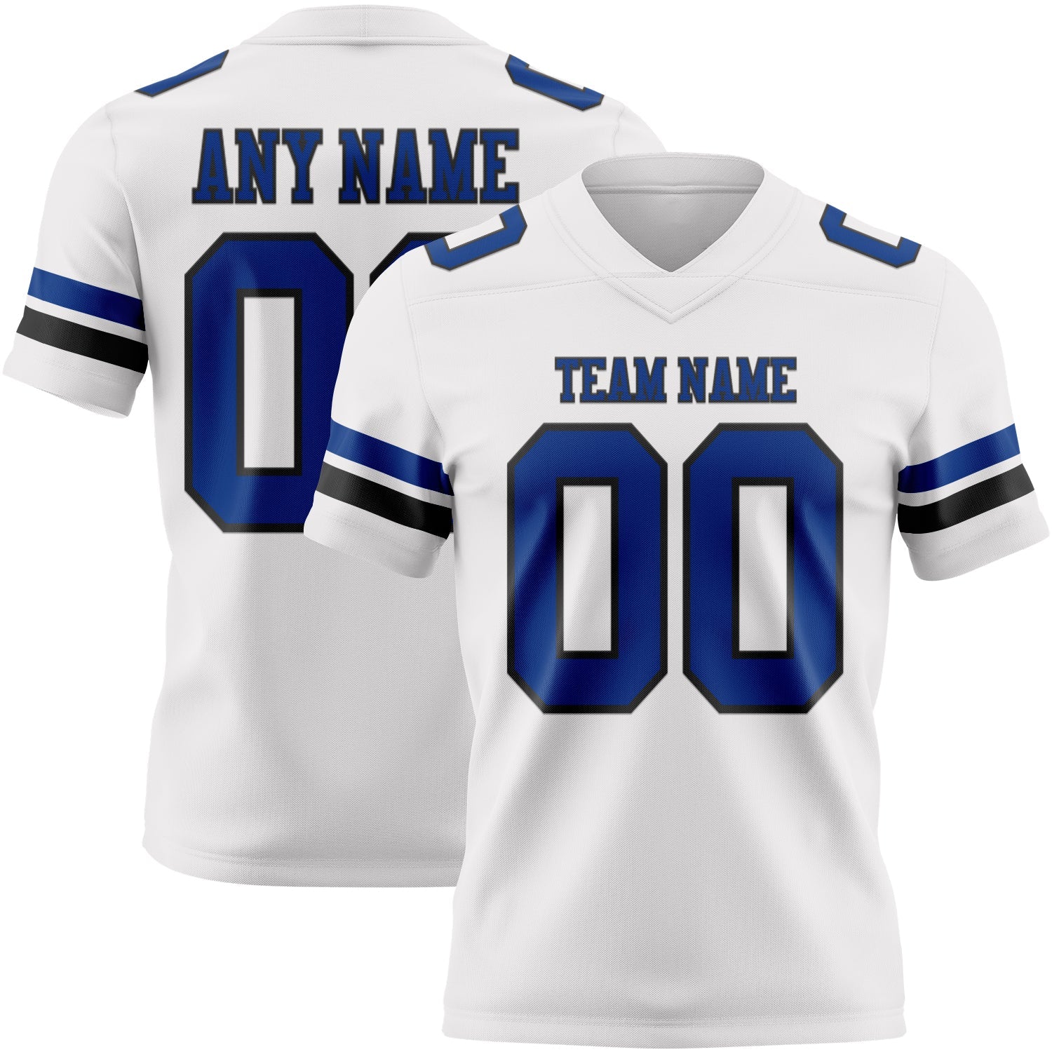 Custom White Royal-Black Authentic Football Jersey